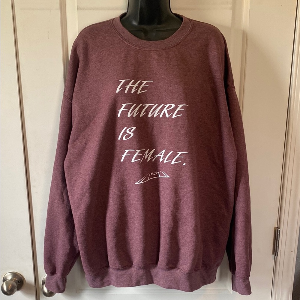 XL The future is female maroon Sweatshirt